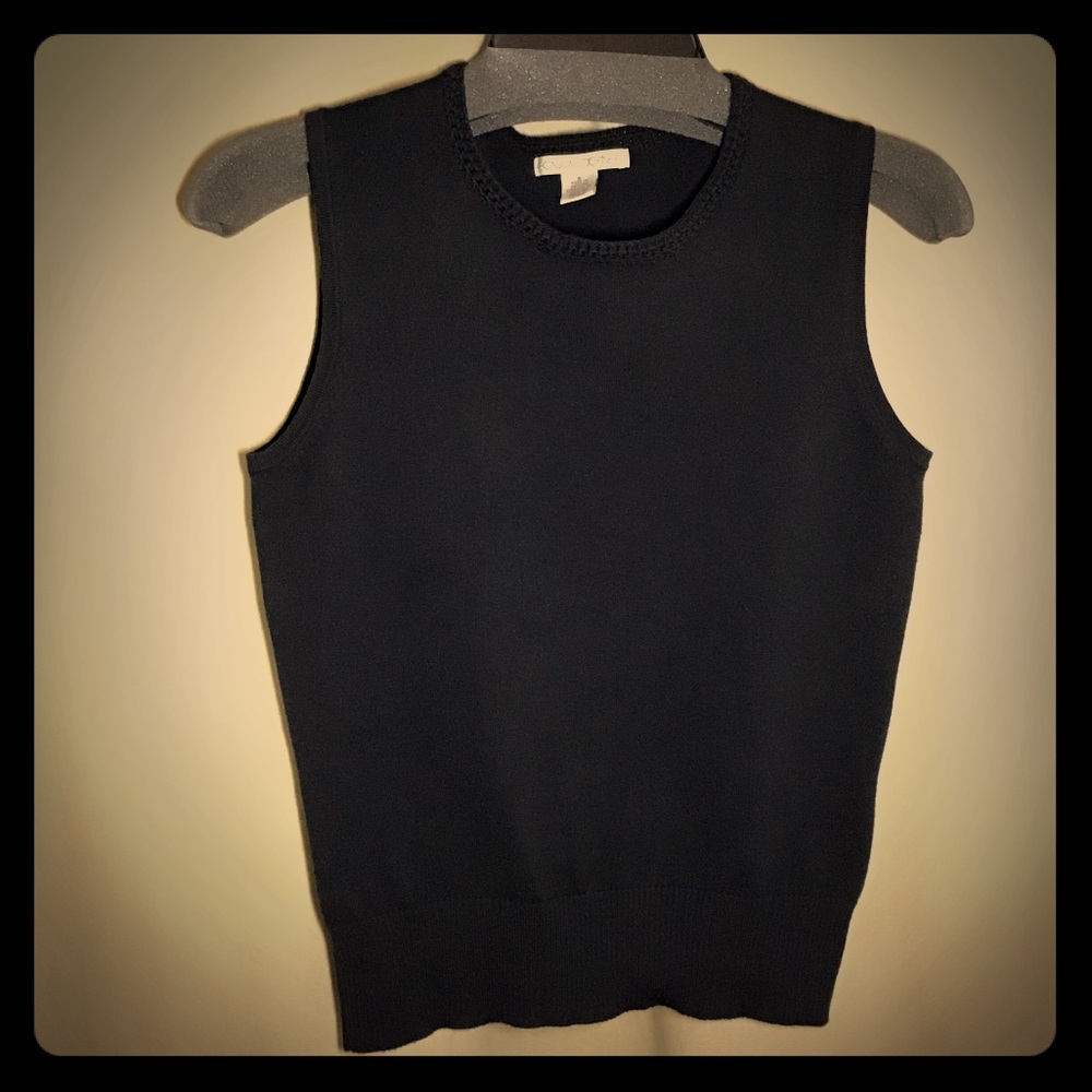 Casual Corner Small Black Knit Sleeveless Top